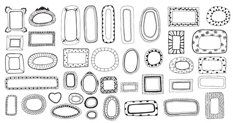 frames set of cartoon picture isolated on white background. Vector illustration