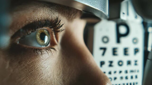 Close-Up of Eye During Vision Test at Optometrist