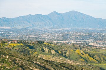 View of hills and mountains from Moulton Meadows Park, in Laguna Beach, Orange County, California © jonbilous