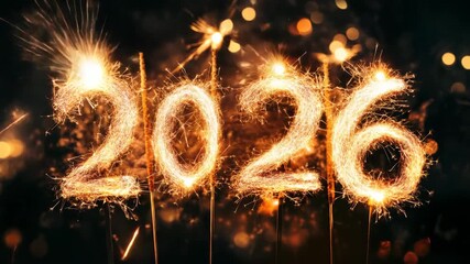 Sparkling 2026 New Year Celebration with Sparklers