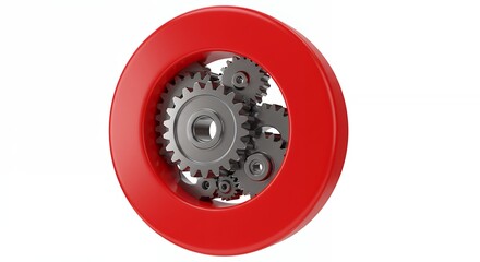 Interconnected gears system illustration