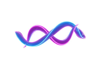 Dynamic, fluid lines of sleek electric purple and luminous digital blue light, forming intertwined energy conduits on a transparent studio background with no shadows, concept of digital