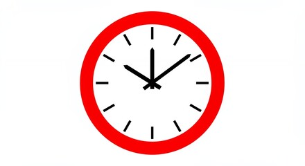 Red circle wall clock illustration