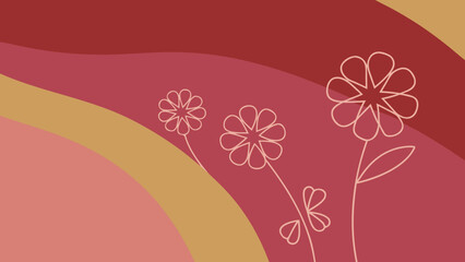 Obraz premium Abstract floral illustration with pastel colors and curved shapes 