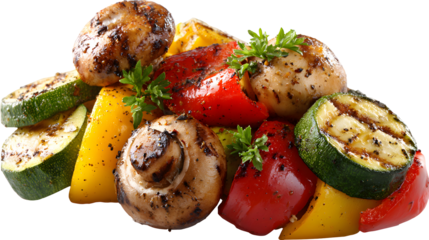  Grilled vegetables isolated on a white background