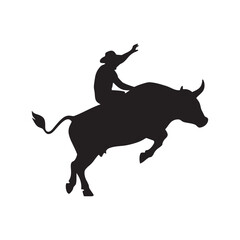 Black vector silhouette illustrations of running domestic animals: horse, bull, and dog, with a jumping cat