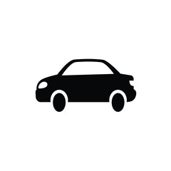 Fototapeta premium Black Car Silhouette on White Background Ideal for Automotive or Transportation Designs Minimalist Vector Illustration Perfect for Icons and Symbols