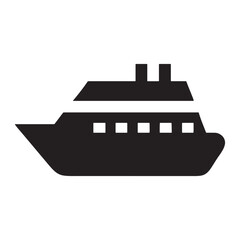 Silhouette vector illustration of a ship icon for sea travel and ocean transportation