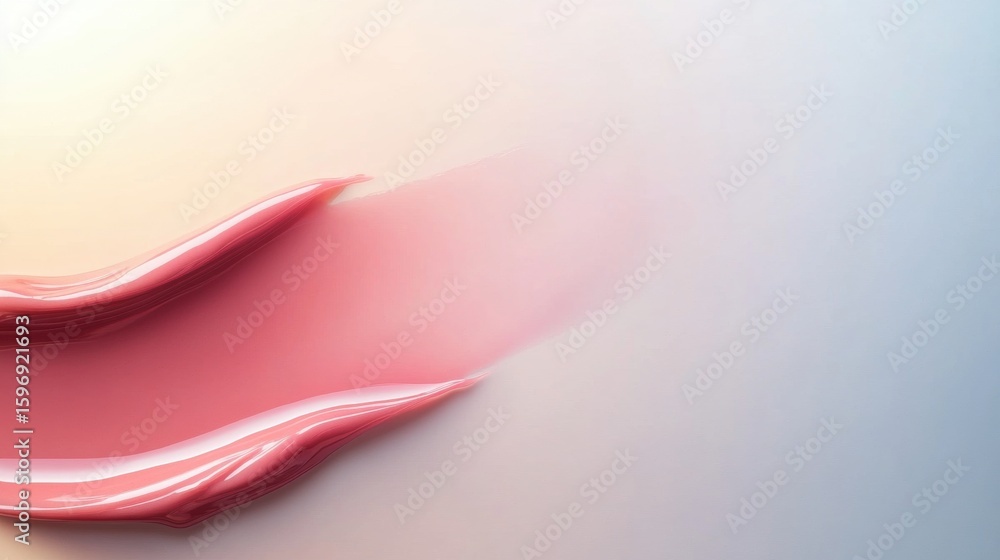 Poster smooth pink substance gliding on a soft background in a modern setting