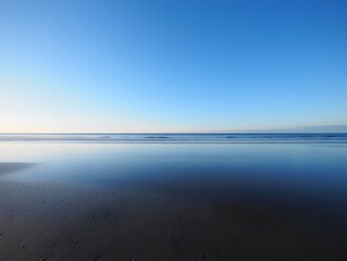 Beautiful beach ocean landscape photography seascape scenic view clear blue sky horizon