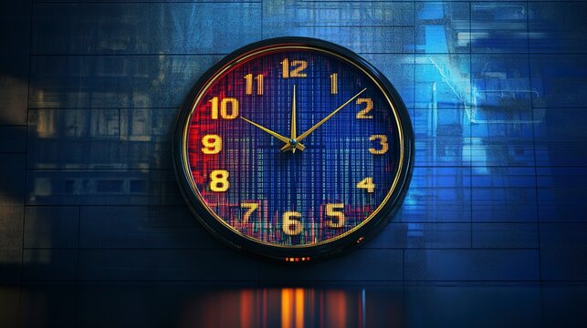 Wall clock displaying stock market opening times for major exchanges around the world