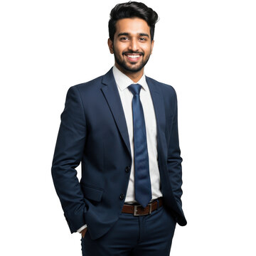 Smiling businessman isolated on transparent background