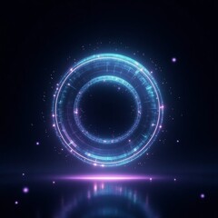 Obraz premium Futuristic Vector Shapes - 50.Quantum spin sphere with motion trail