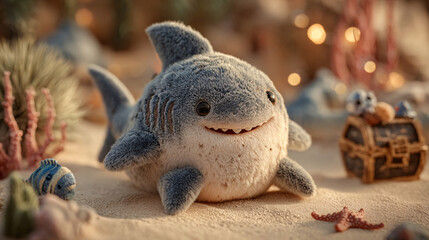 Obraz premium stuffed animal toy baby shark