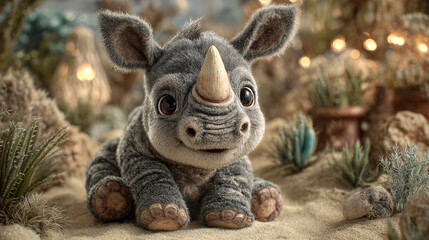 stuffed animal toy baby rhino
