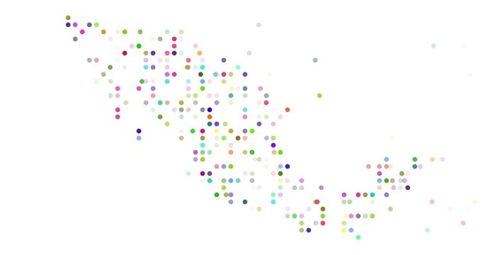 Creative Falling Dots Map of Mexico
