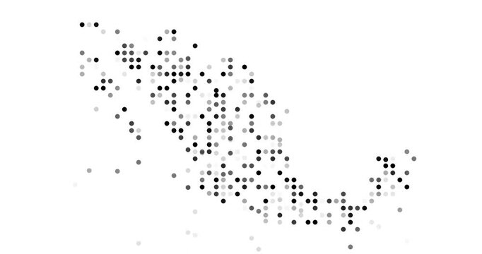 Mexico Shaped by Animated Particle Grid