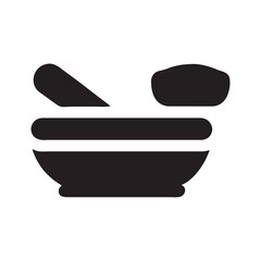 Mortar and pestle cooking icon set: a kitchen symbol illustration for food and drink preparation