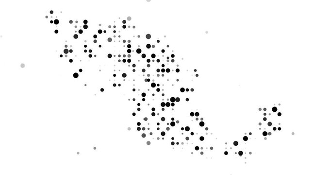 Falling Color Dots Form Mexico Map