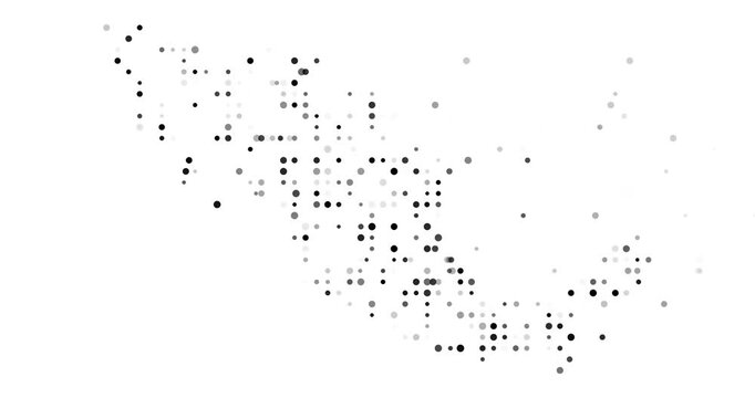 Digital Map of Mexico with Falling Dots