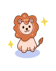 cute lion with star background