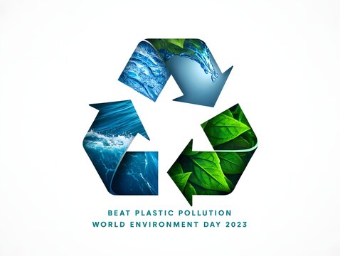 World environment day beat plastic pollution recycle ocean water leaves green earth
