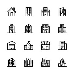 A set of Building icons. Building icons.