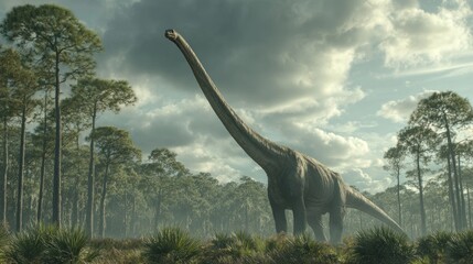 Fototapeta premium Prehistoric creature in a forest