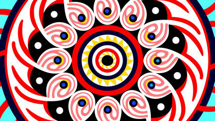 Fototapeta premium Abstract circular pattern with vibrant colors and intricate design 