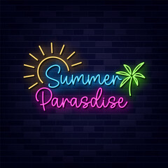 Summer Paradise Neon Sign Symbol