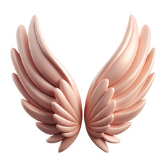 Obraz premium 3d angel wings with soft pink hue isolated on transparent background