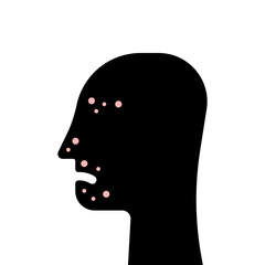 problematic skin like black human head with acne