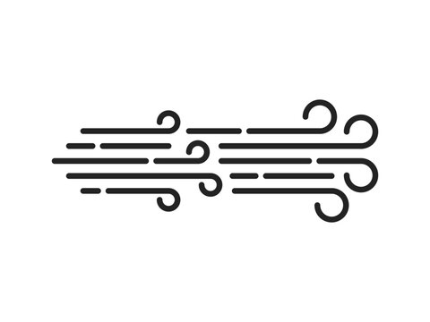 storm or strong wind like thin line icon