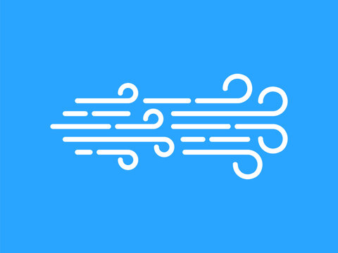 strong wind like hurricane thin line icon