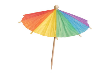 Obraz premium Vibrant cocktail umbrella casting whimsical shadow, enhancing tropical beverage presentation with decorative miniature accent