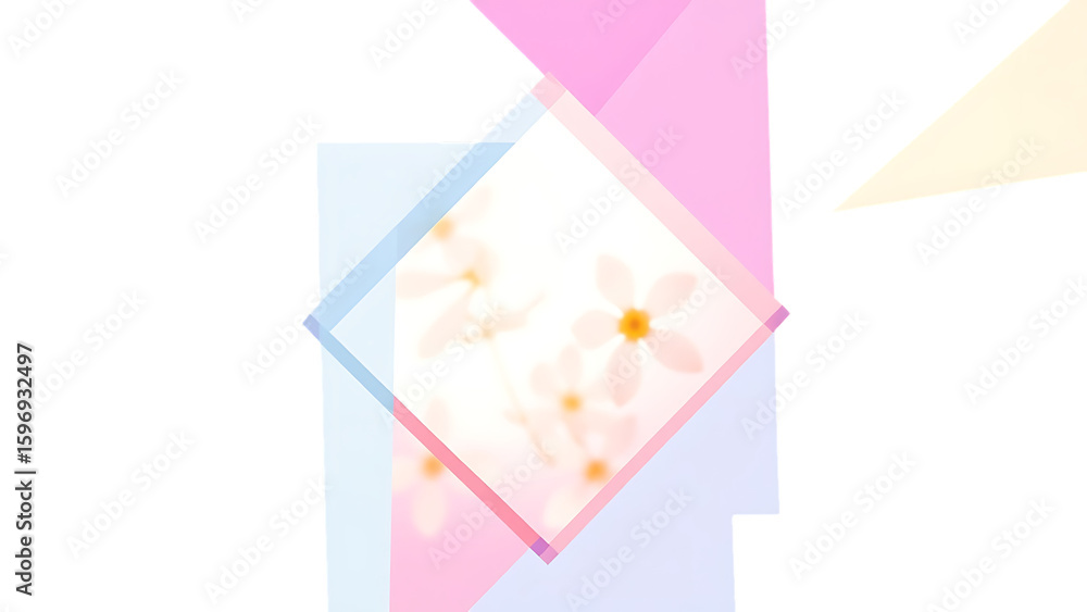 Poster vibrant abstract geometric collage element set on transparent background isolated on white backgroun