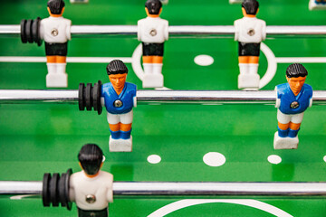 Colorful football table with players in action