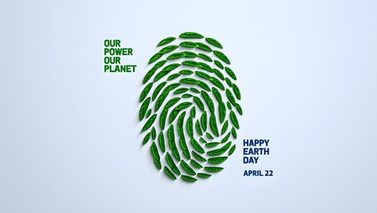 Happy earth day april leaves fingerprint our power our planet ecology environment
