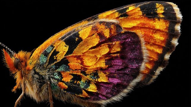 Vibrant butterfly wing close-up