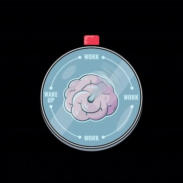 Stopwatch Showing the Phases of Life. Symbolic Time Animation.