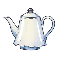 Obraz premium White Ceramic Teapot Illustration