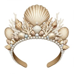 Obraz premium Seashell and Pearl Crown Headband