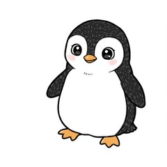 Obraz premium Cute Cartoon Penguin Illustration