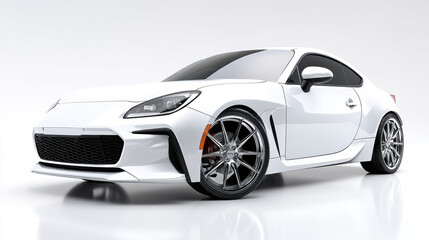 Fototapeta premium White Sports Car on White Background