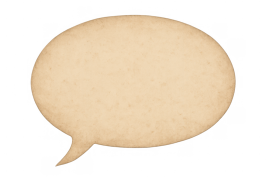 Speech bubble with transparent backdrop, representing communication and thought expression in minimalist graphic design