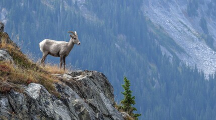 Mountain goat on a rocky peak
