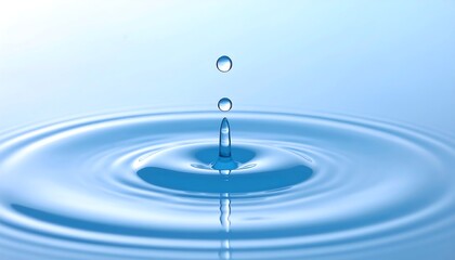 Water droplet impact, ripple effect