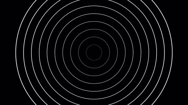 Radio waves. Richter earthquake magnitude scale. Black background. 4k video