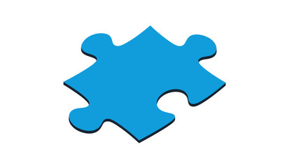 Obraz premium Single Blue Puzzle Piece Icon