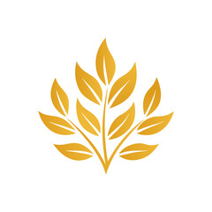 golden-leaves-decoration-logo icon vector-illustration.